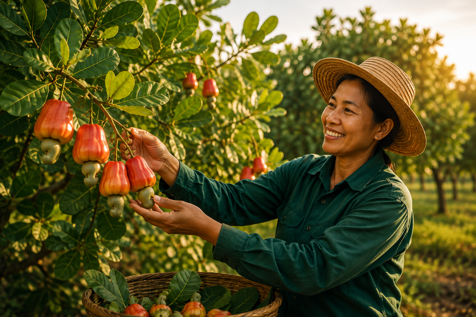 Cambodian cashew farmer