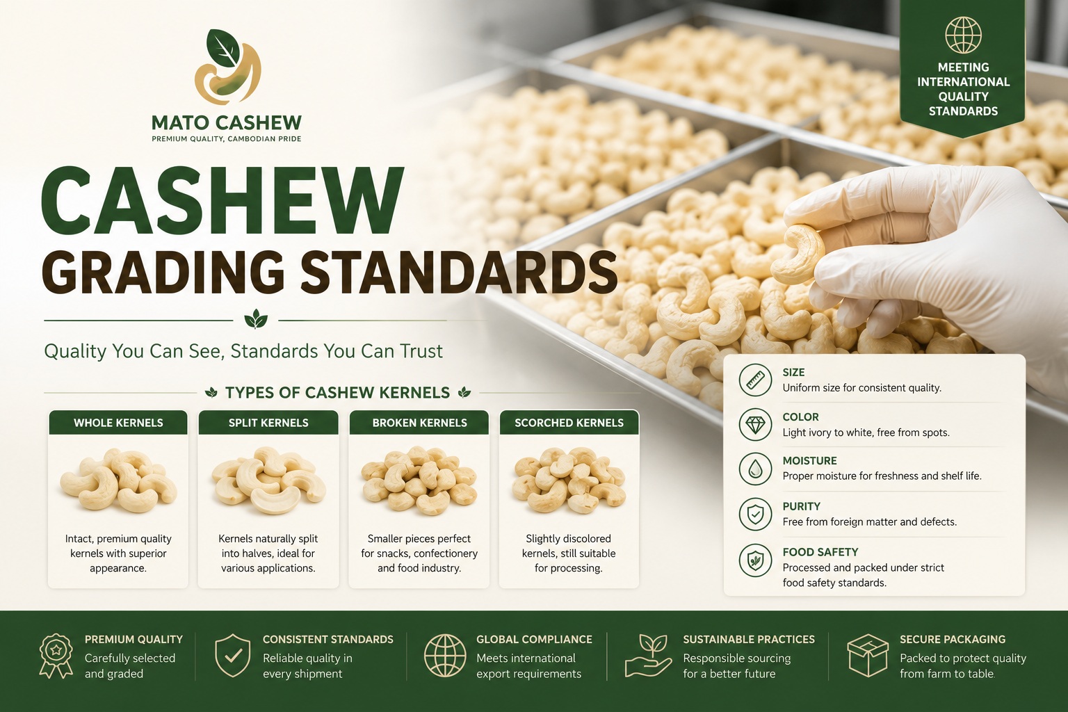 Cashew Grading Standards: A Complete Guide to International Kernel Grades