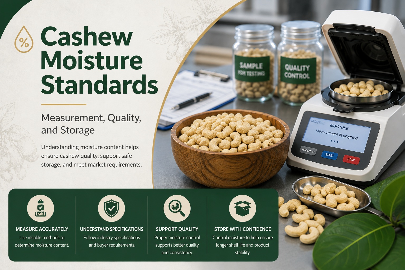 Cashew Moisture Standards: Measurement, Quality, and Storage