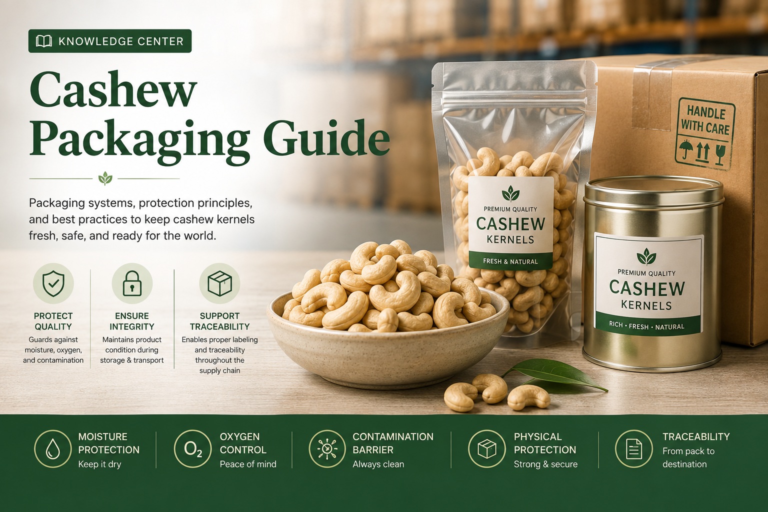 Cashew Packaging Guide: Protection, Packaging Systems, and Quality Preservation