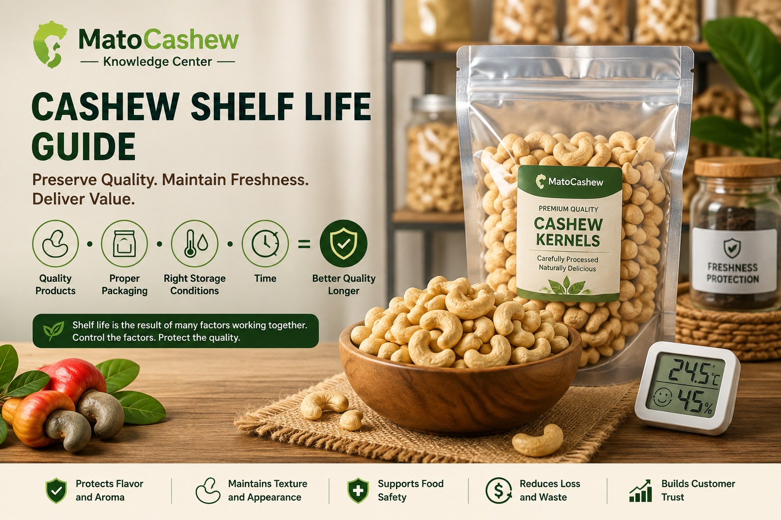 Cashew Shelf Life Guide: Freshness, Storage, Packaging, and Quality