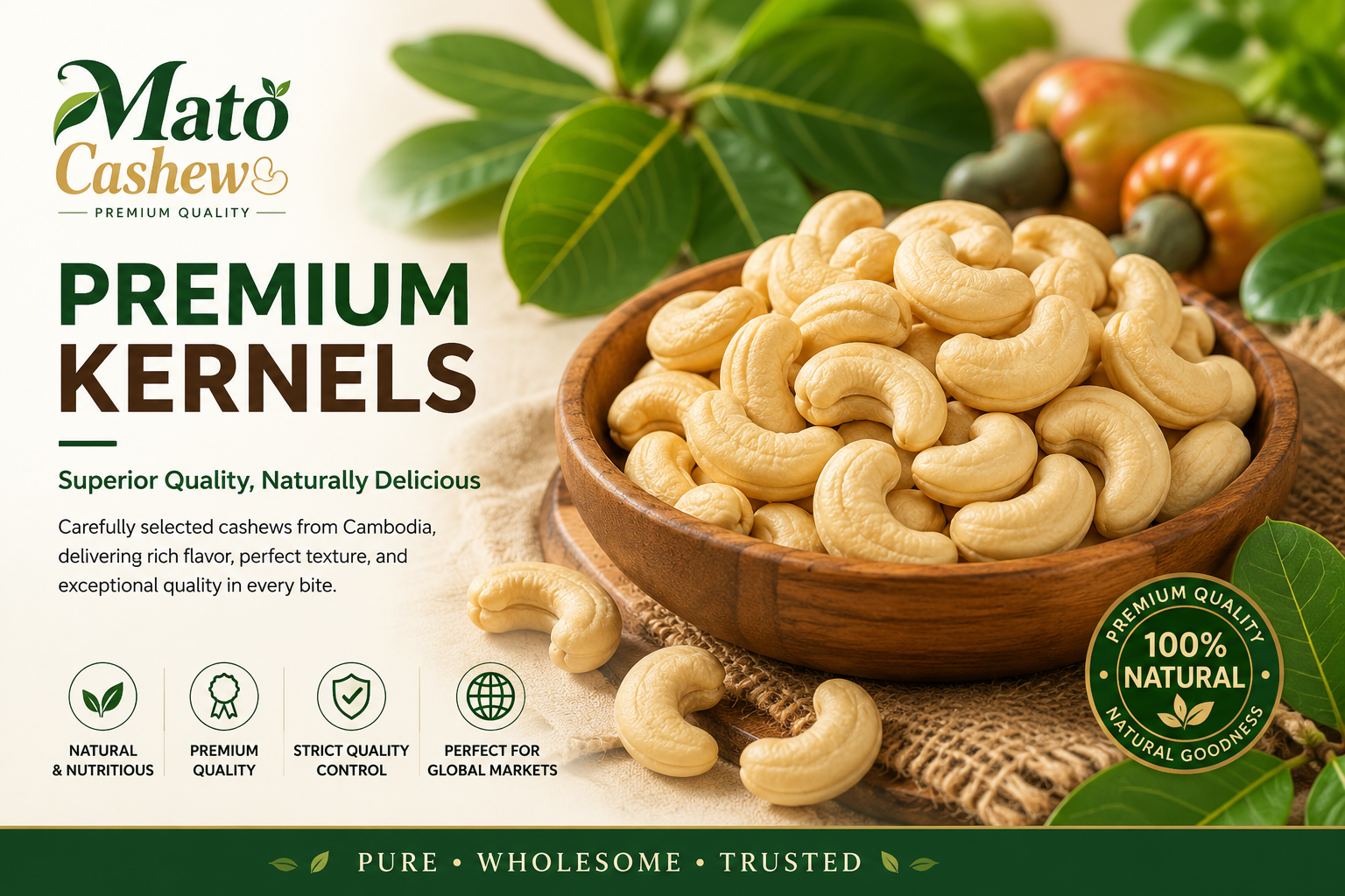 Premium Cambodian Cashew Kernels